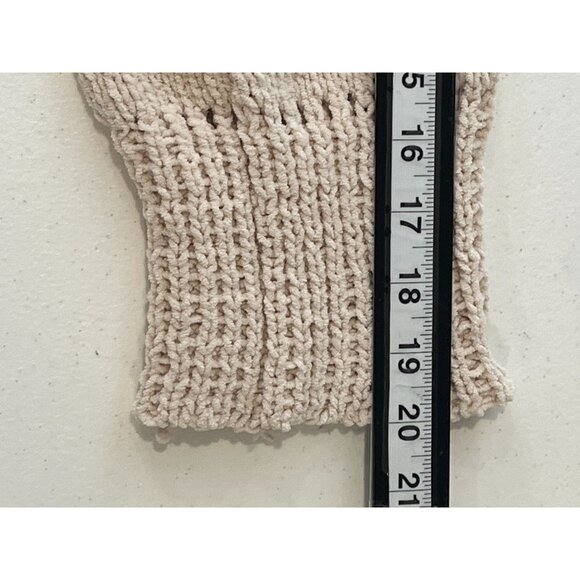 Kendall and Kylie Sweater Womens Medium Knit Top Tan Brown Chevron Winter Fall - Picture 11 of 16